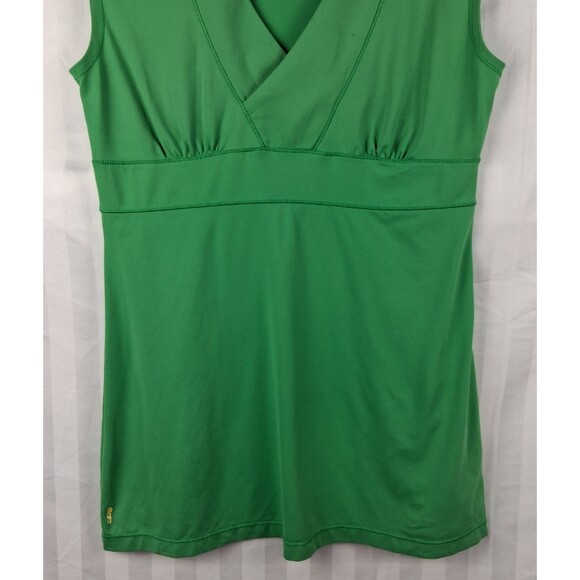 LOLE Size M Womens Green V-neck Neck Stretch Athletic Top - Picture 4 of 7